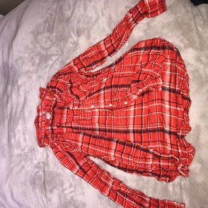 bright orange white and black flannel